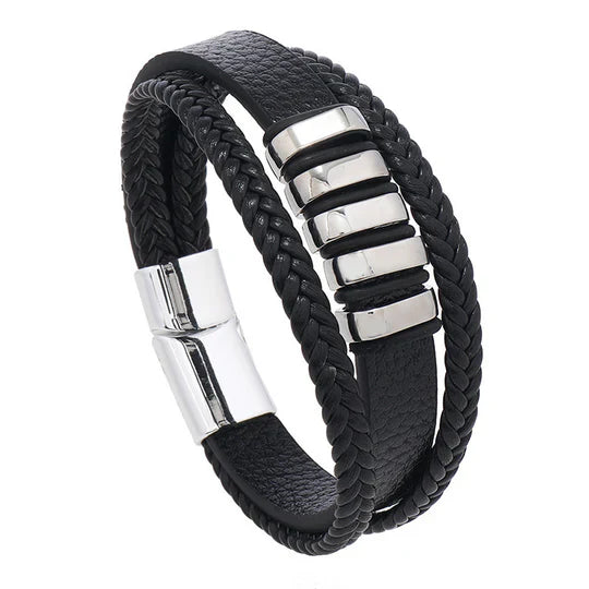 Elegante bracciale in pelle per uomo