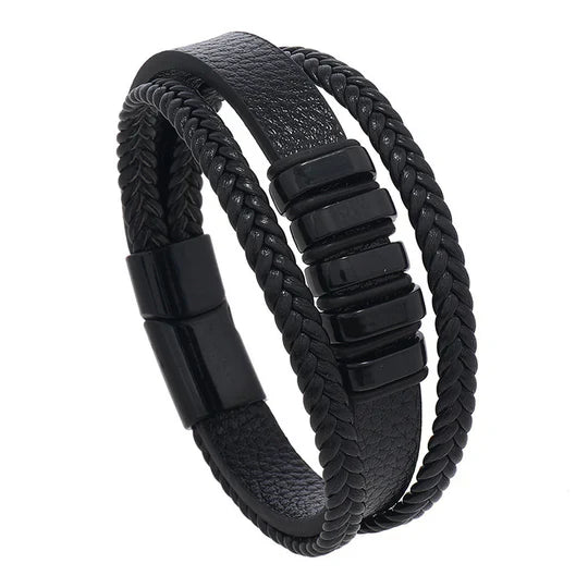 Elegante bracciale in pelle per uomo