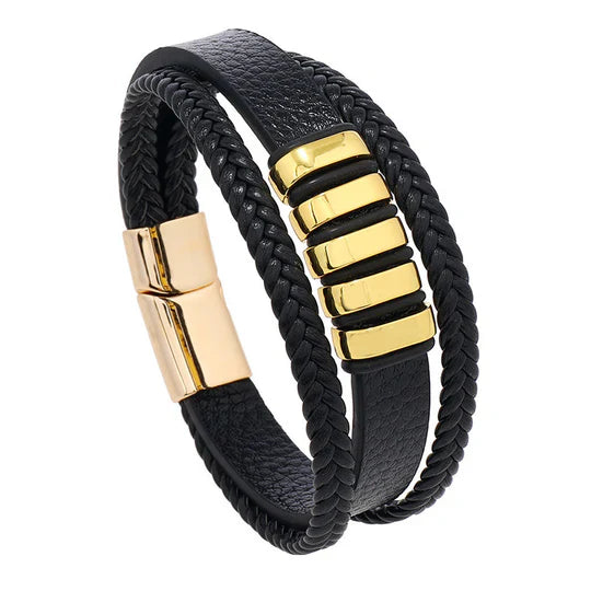 Elegante bracciale in pelle per uomo
