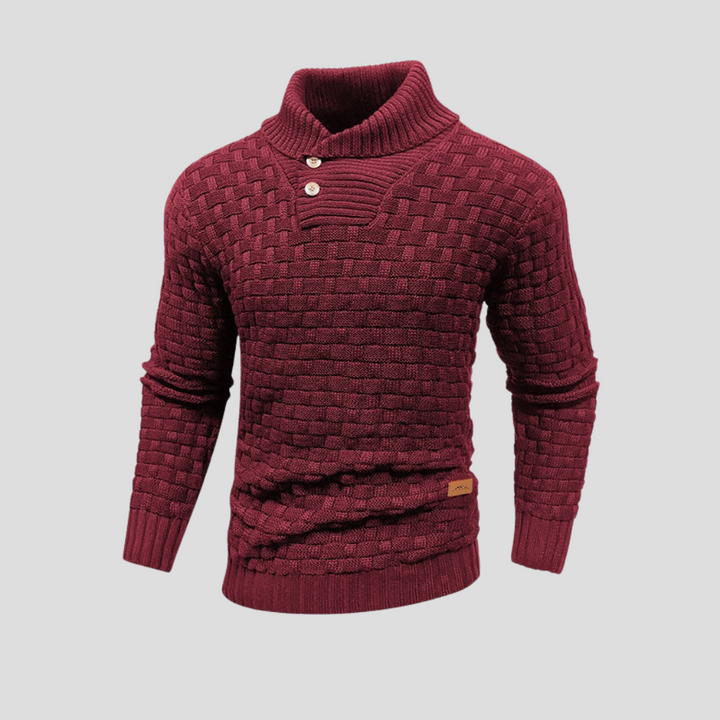 Maglione da uomo con bottoni e collo mezzo
