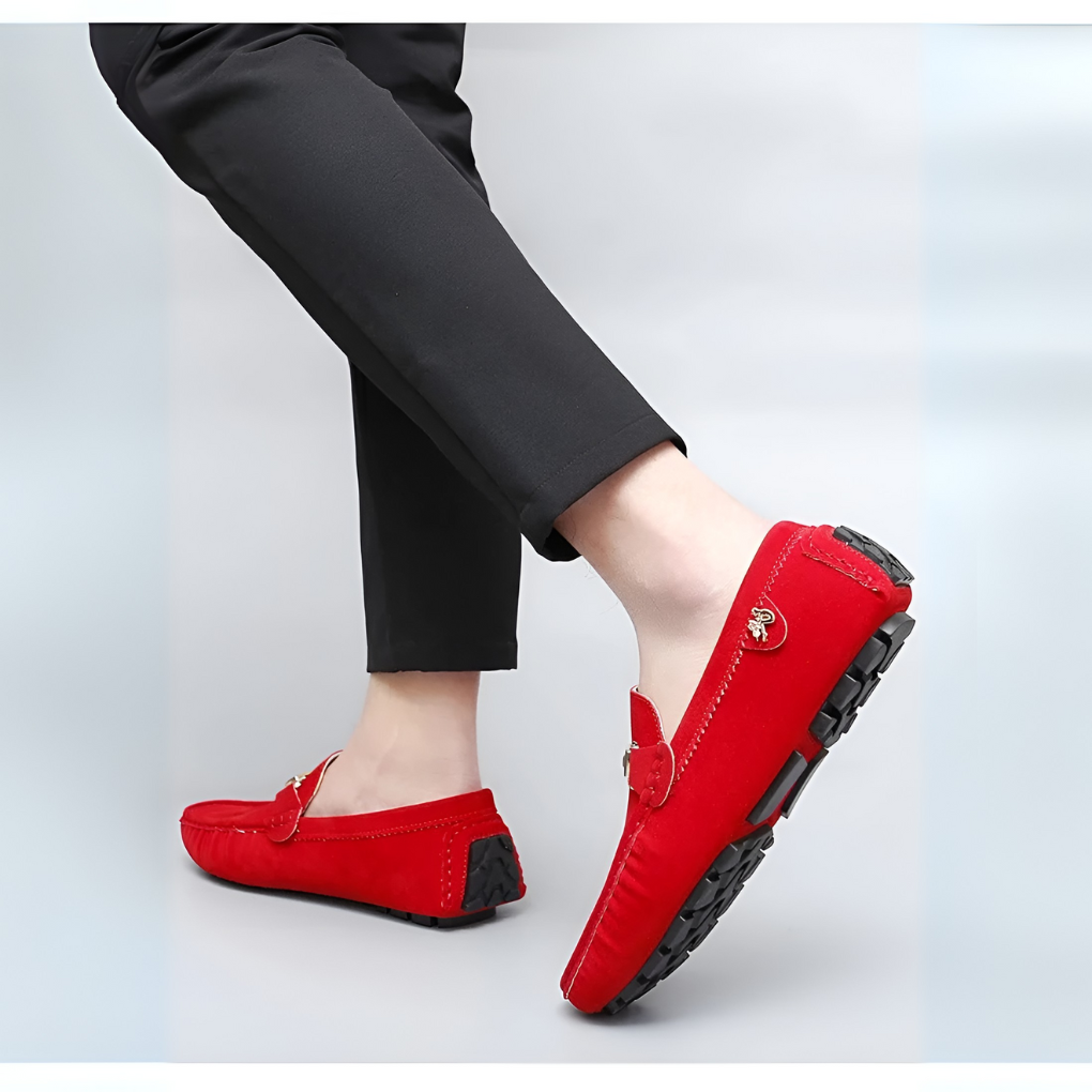 Mocassini slip-on in pelle scamosciata da uomo