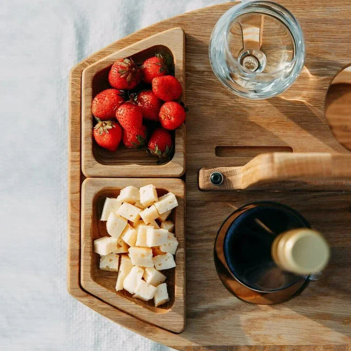 Tavolo da vino portatile in legno per picnic