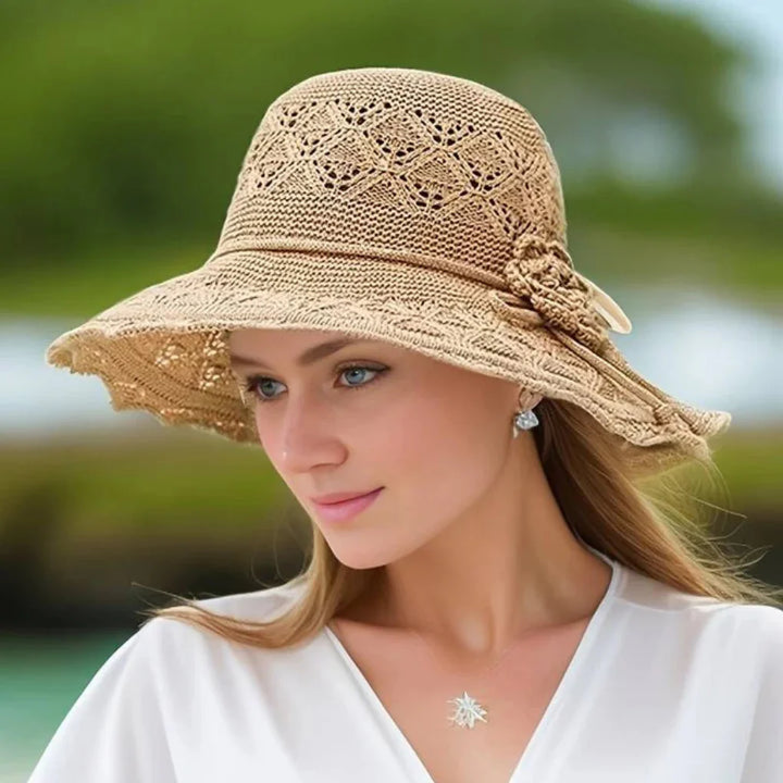 Elegante cappello da sole in pizzo per donna
