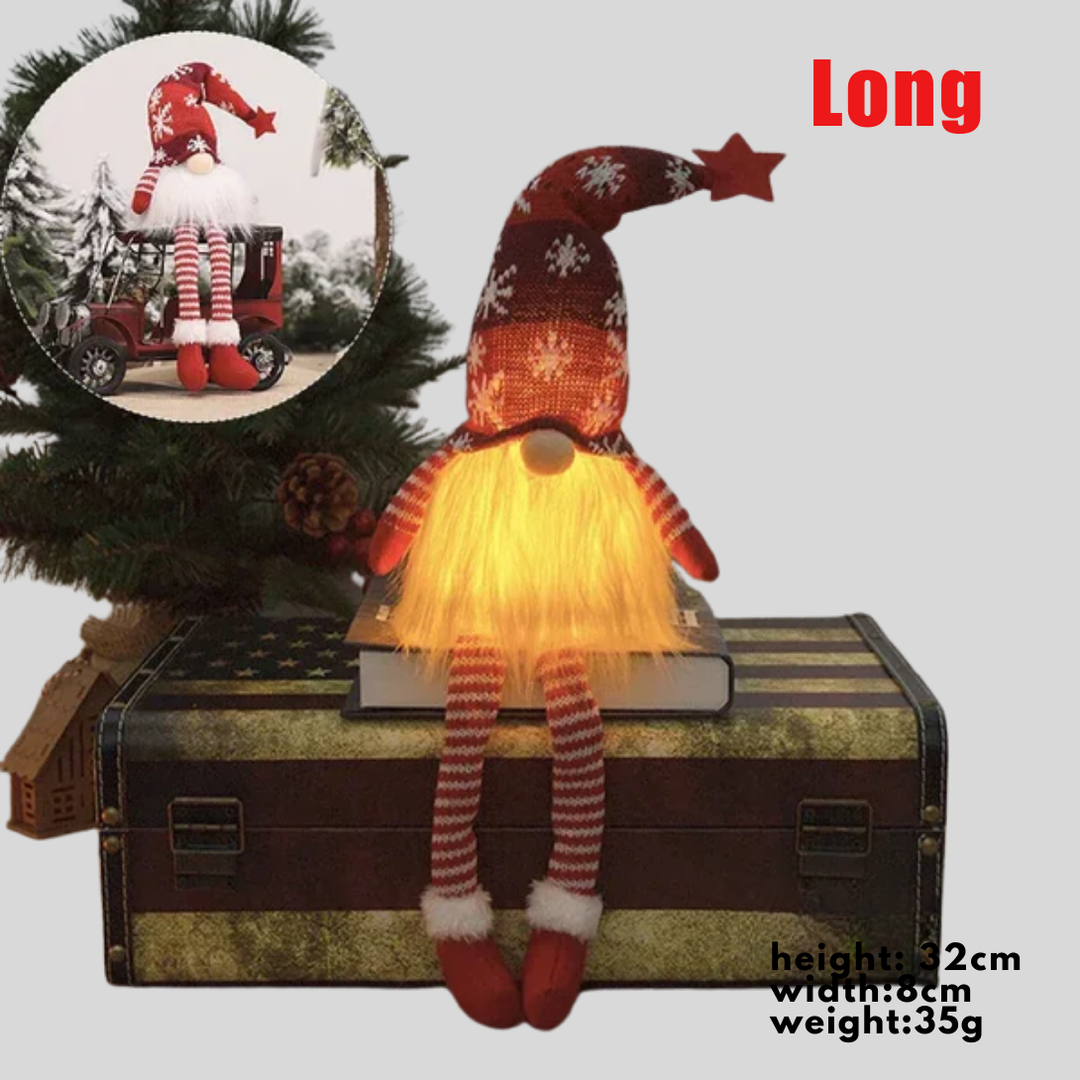 Adornos en forma de gnomo con muñeca sin rostro a LED