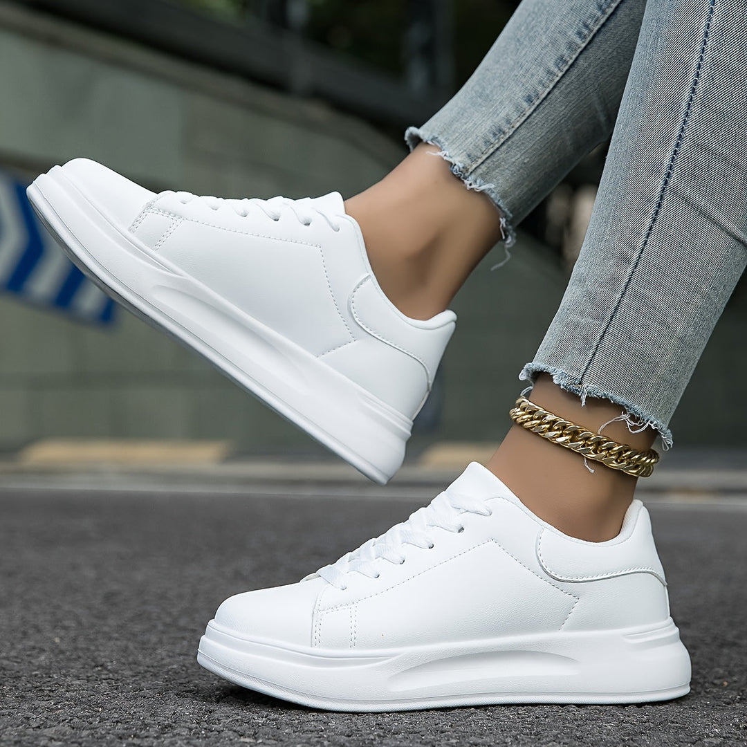 Sneakers in pelle bianca da donna