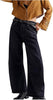 RelaxFit - Jeans Donna a Gamba Larga con Vita Alta e Orlo Sfilacciato