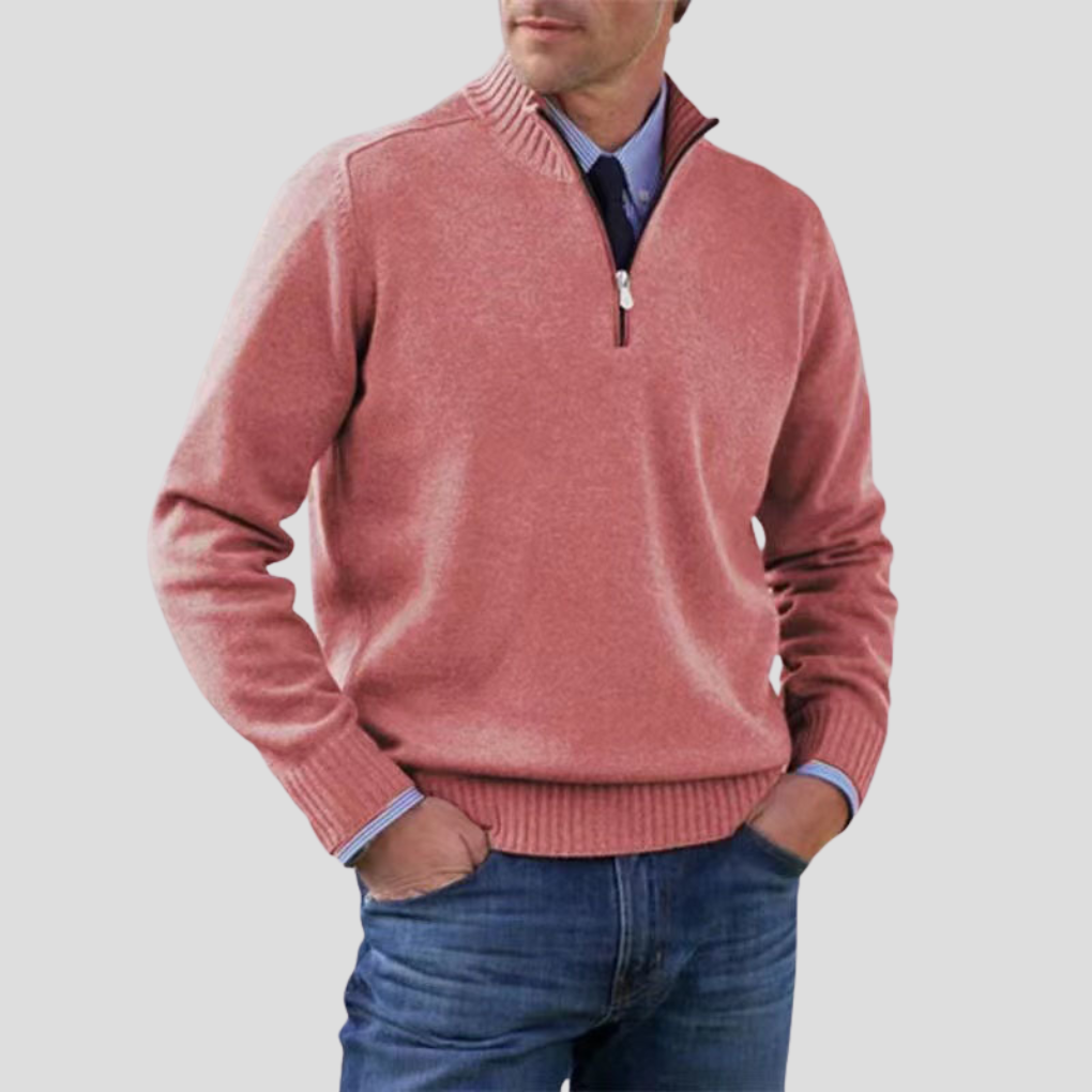 Maglione da uomo con mezza zip