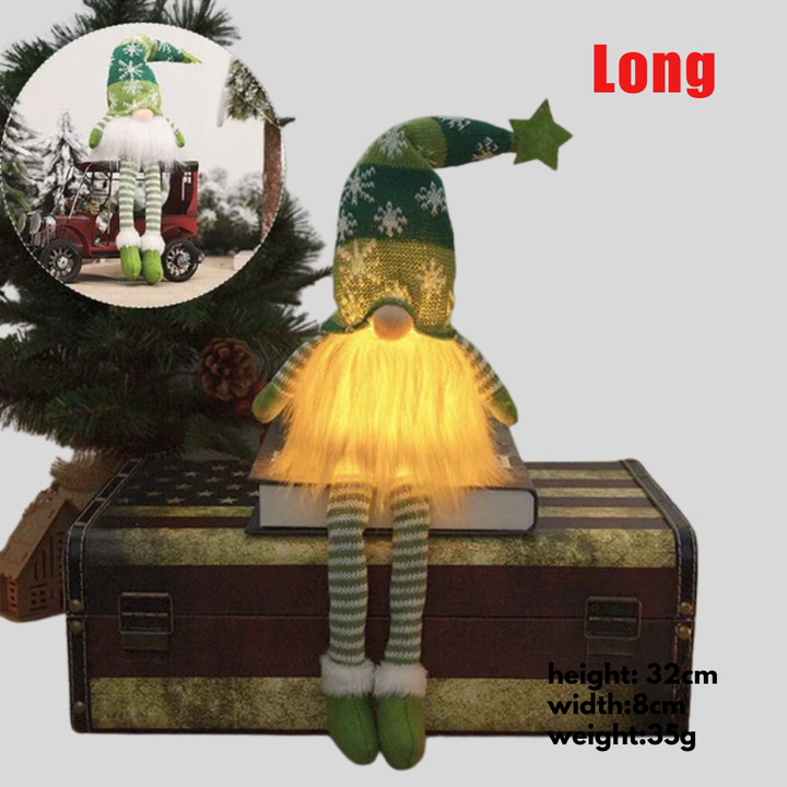 Adornos en forma de gnomo con muñeca sin rostro a LED