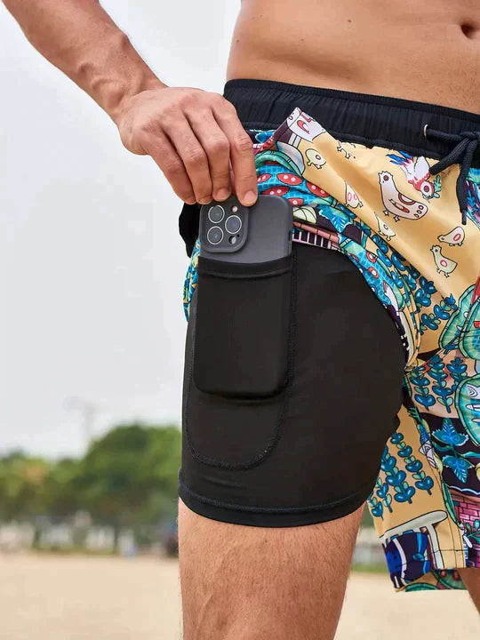 Pantaloncini da bagno da uomo di tendenza