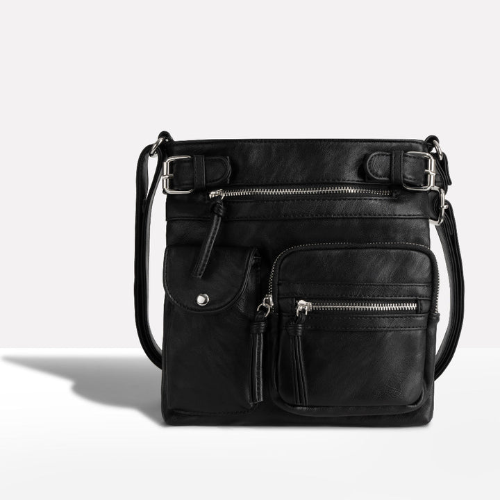 Borsa a tracolla multitasche in pelle da donna