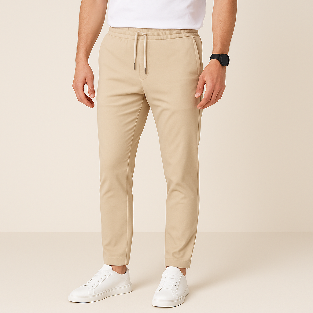 Pantaloni slim fit con coulisse da uomo