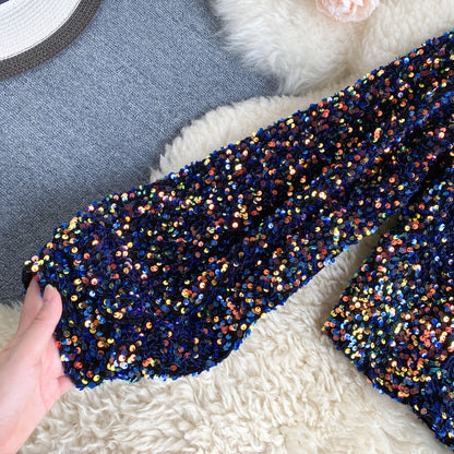 Top monospalla Fleur Glitter
