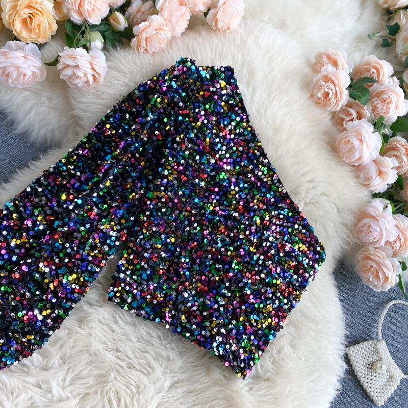 Top monospalla Fleur Glitter
