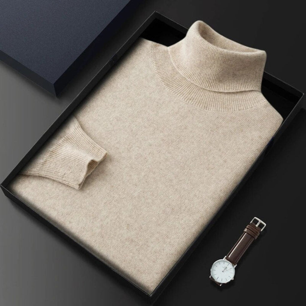 Maglione a collo alto in cashmere da uomo di alta qualità