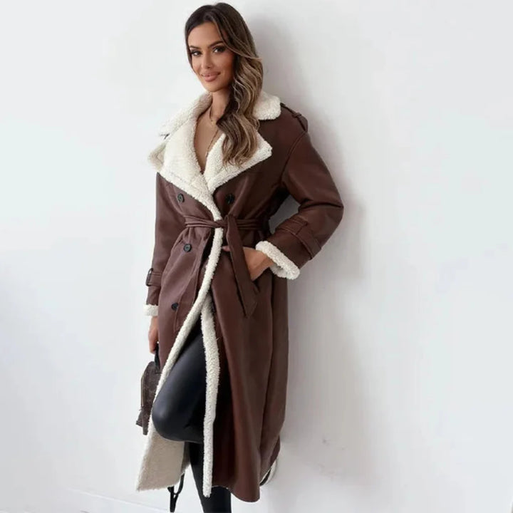 Cappotto lungo da donna con bottoni