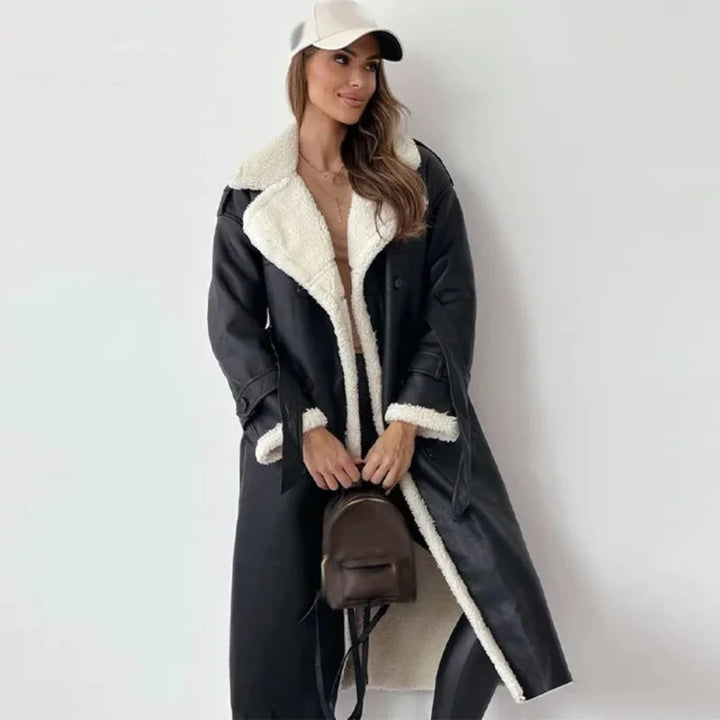 Cappotto lungo da donna con bottoni