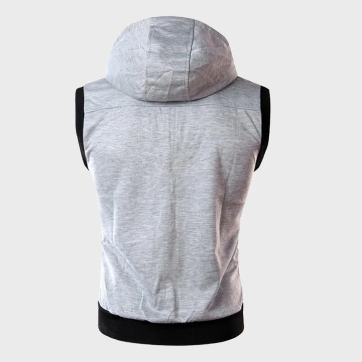 Gilet senza maniche con cappuccio per uomo