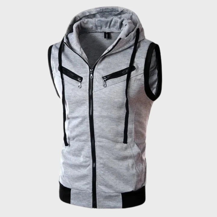 Gilet senza maniche con cappuccio per uomo