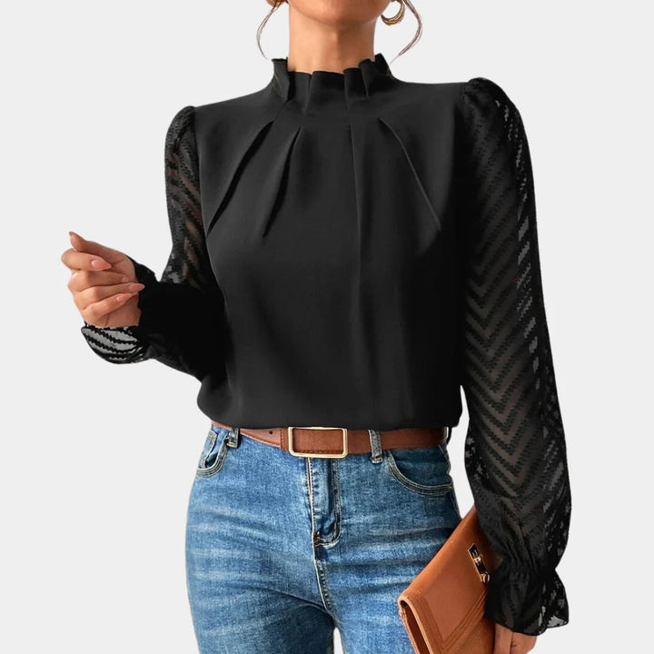 Top elegante da donna a maniche lunghe