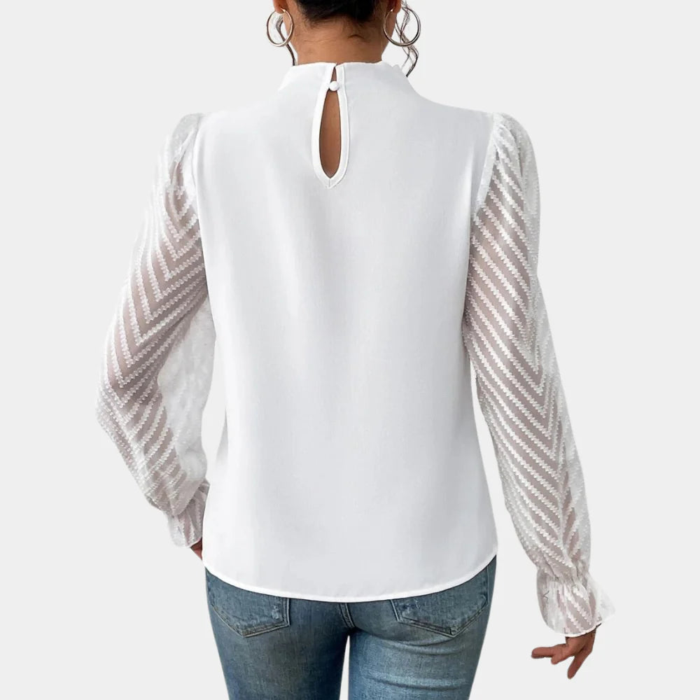 Top elegante da donna a maniche lunghe
