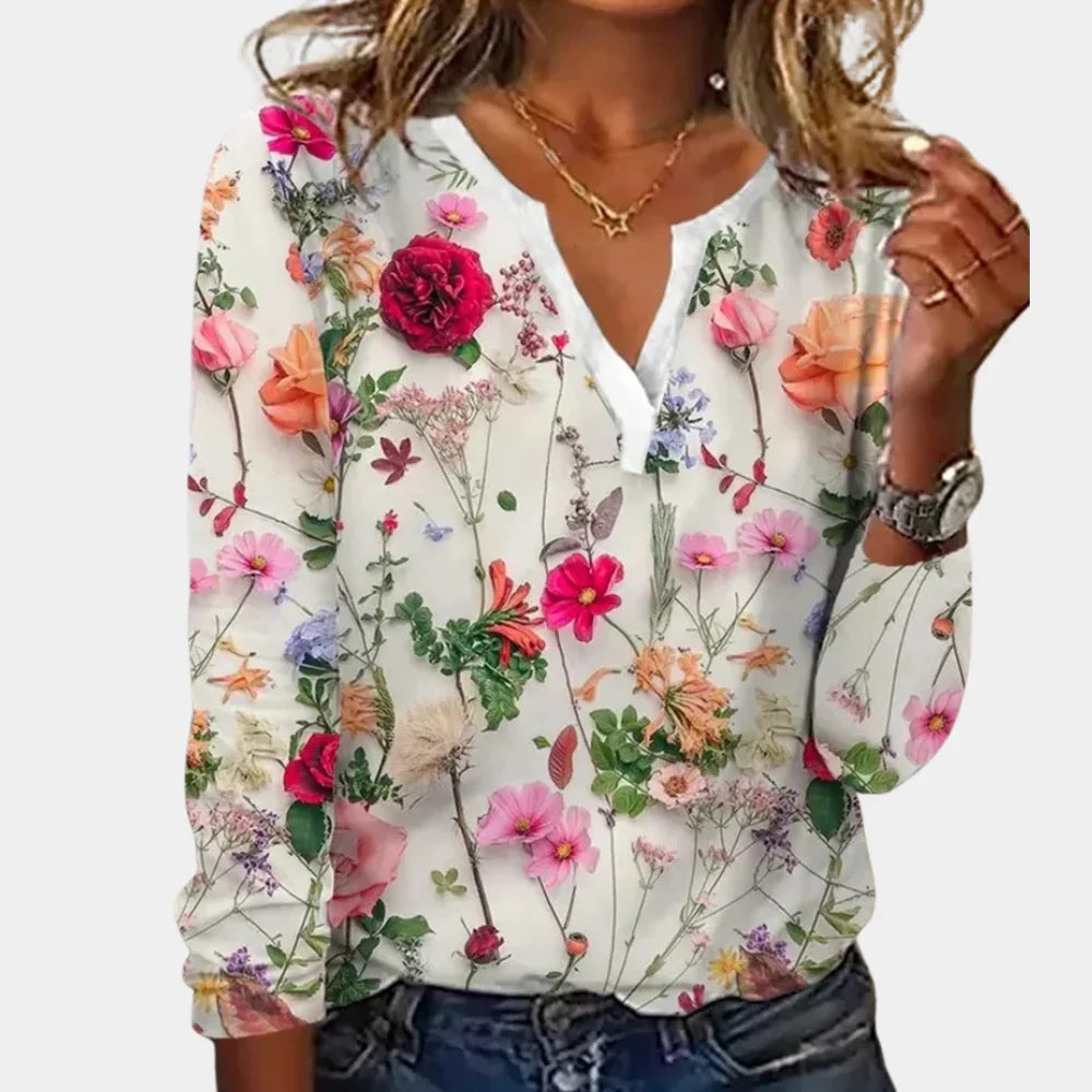 Camicetta casual floreale da donna
