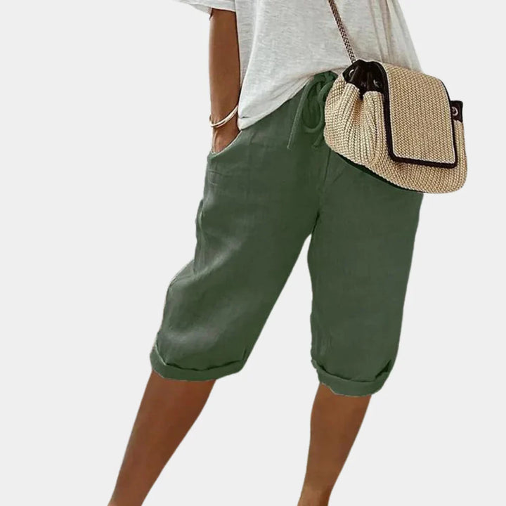 Comodi pantaloncini da donna in misto lino
