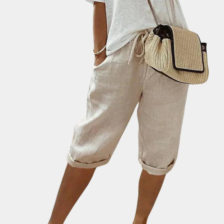 Comodi pantaloncini da donna in misto lino
