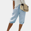 Comodi pantaloncini da donna in misto lino