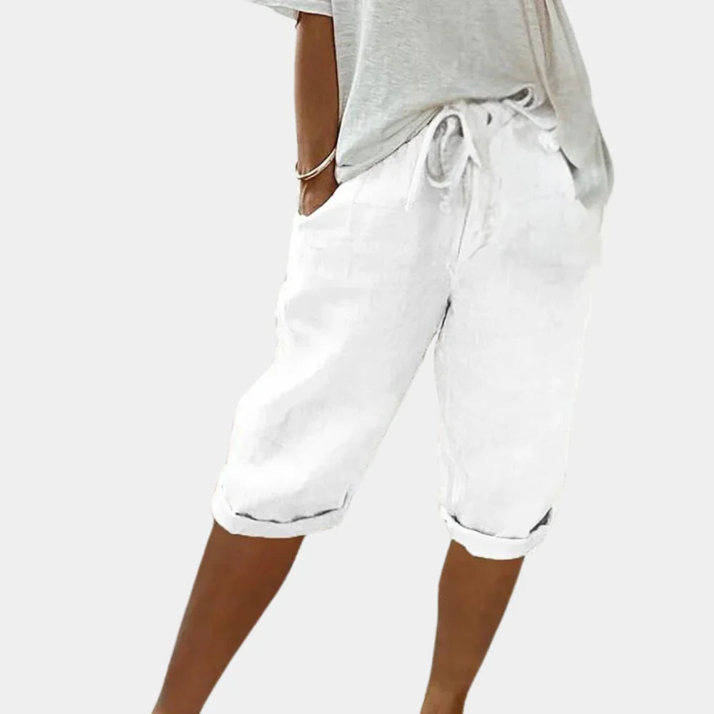 Comodi pantaloncini da donna in misto lino