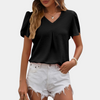 Camicetta in chiffon a fiori Scollo a V Top da donna