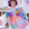 Cardigan aperto sul davanti a righe da donna