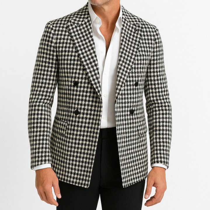 Blazer doppiopetto a quadri da uomo