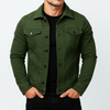 Giacca casual in denim tinta unita da uomo
