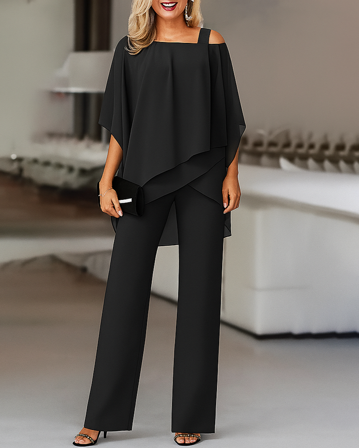 Completo elegante da donna con spalle scoperte, 2 pezzi