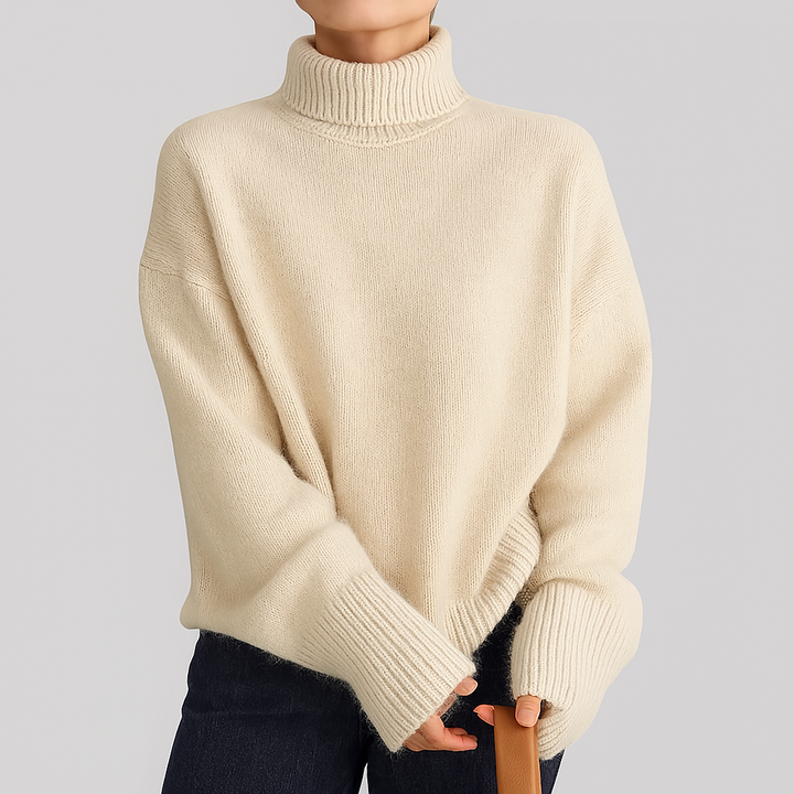 Maglione invernale spesso da donna in cashmere con collo alto