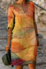 Abito boho floreale con volant, comodo e facile da indossare