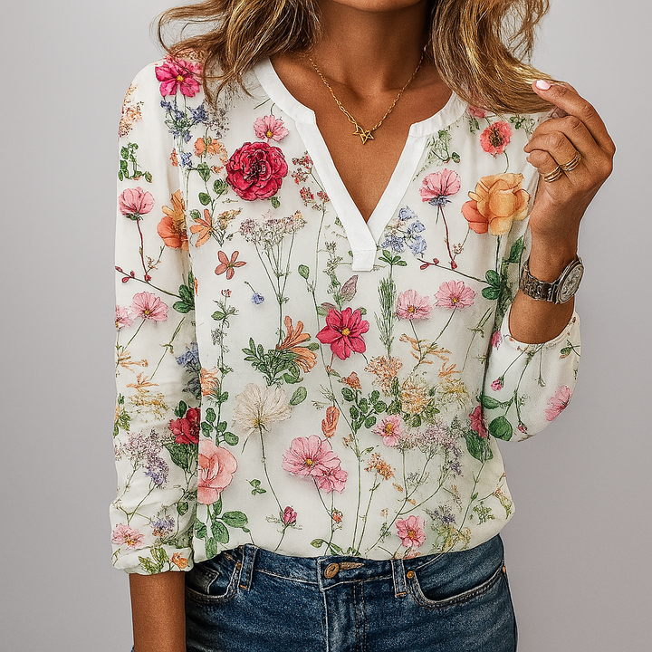 Camicetta casual con stampa floreale