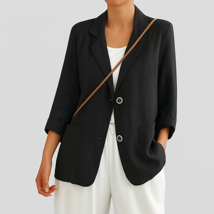 Blazer in fibre naturali dal taglio rilassato