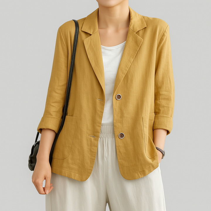 Blazer in fibre naturali dal taglio rilassato