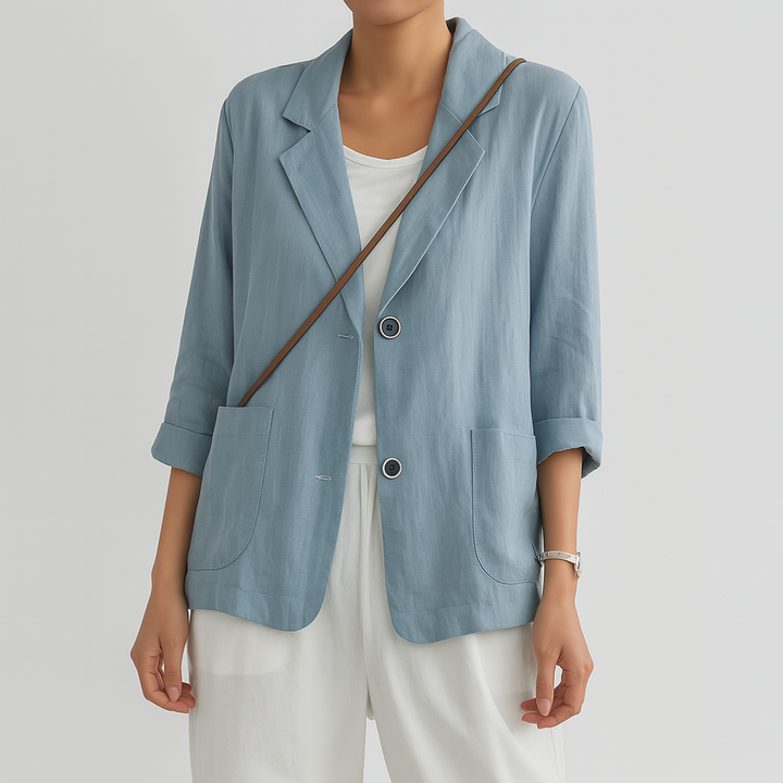 Blazer in fibre naturali dal taglio rilassato