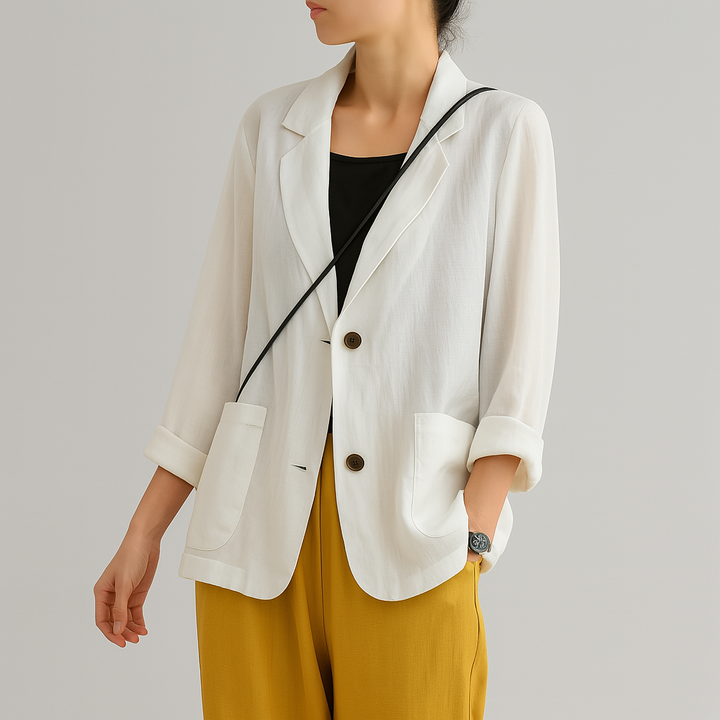 Blazer in fibre naturali dal taglio rilassato
