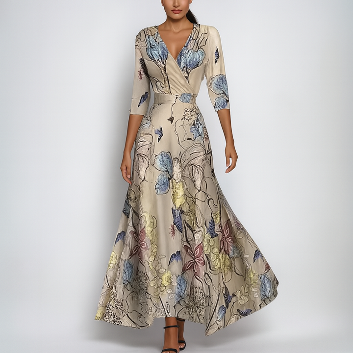 Abito Boho Estivo Lungo con Scollo a V