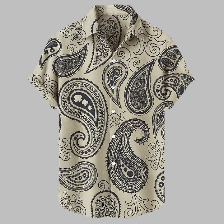 Camicia Tribale da Uomo in Lino Stile Street Casual