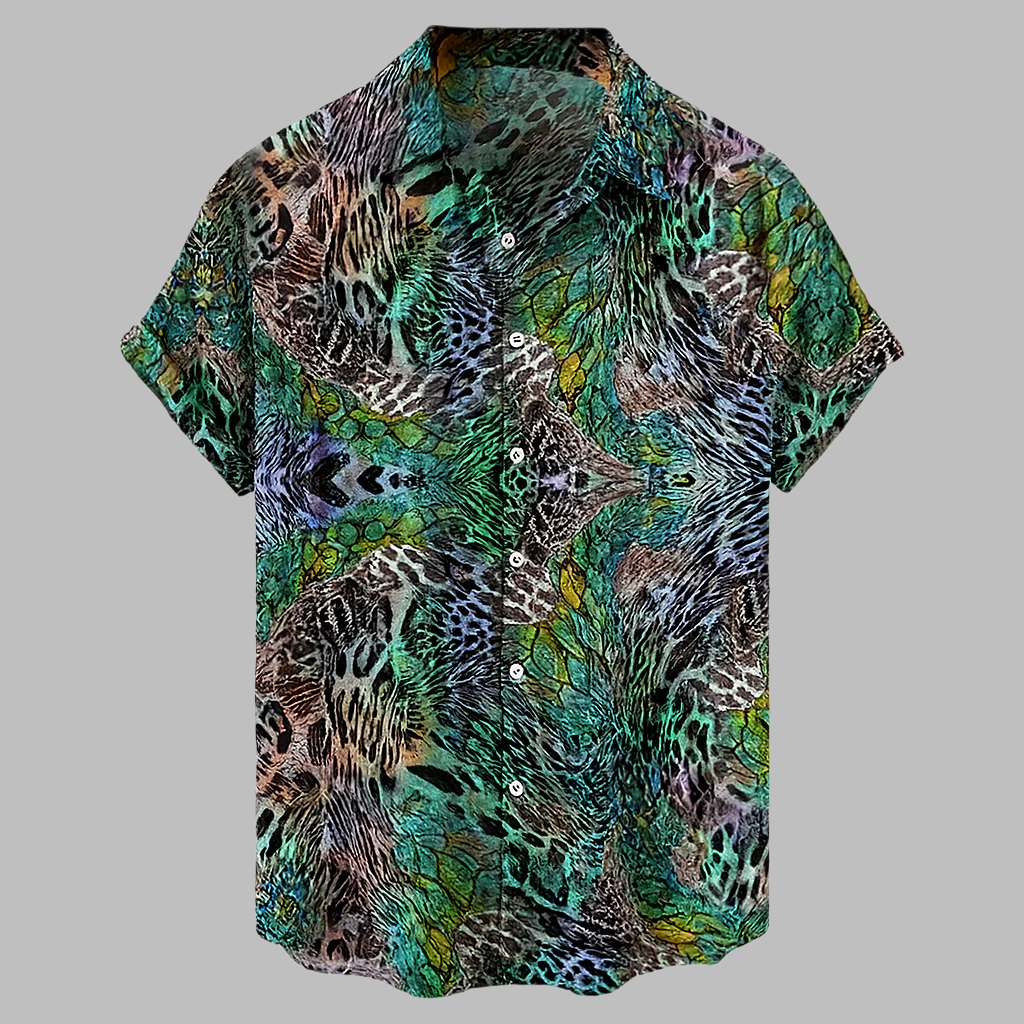 Camicia Tribale da Uomo in Lino Stile Street Casual