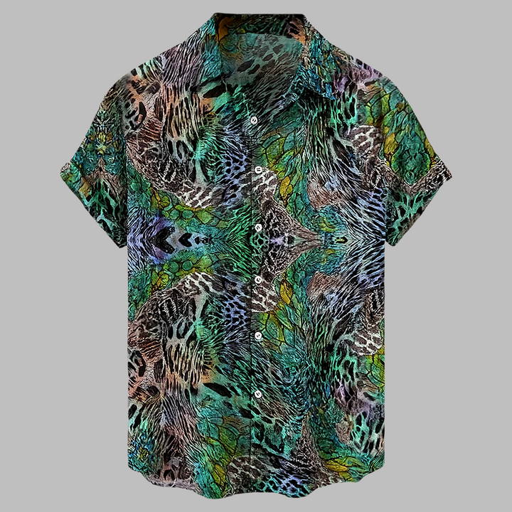 Camicia Tribale da Uomo in Lino Stile Street Casual