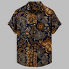 Camicia Tribale da Uomo in Lino Stile Street Casual