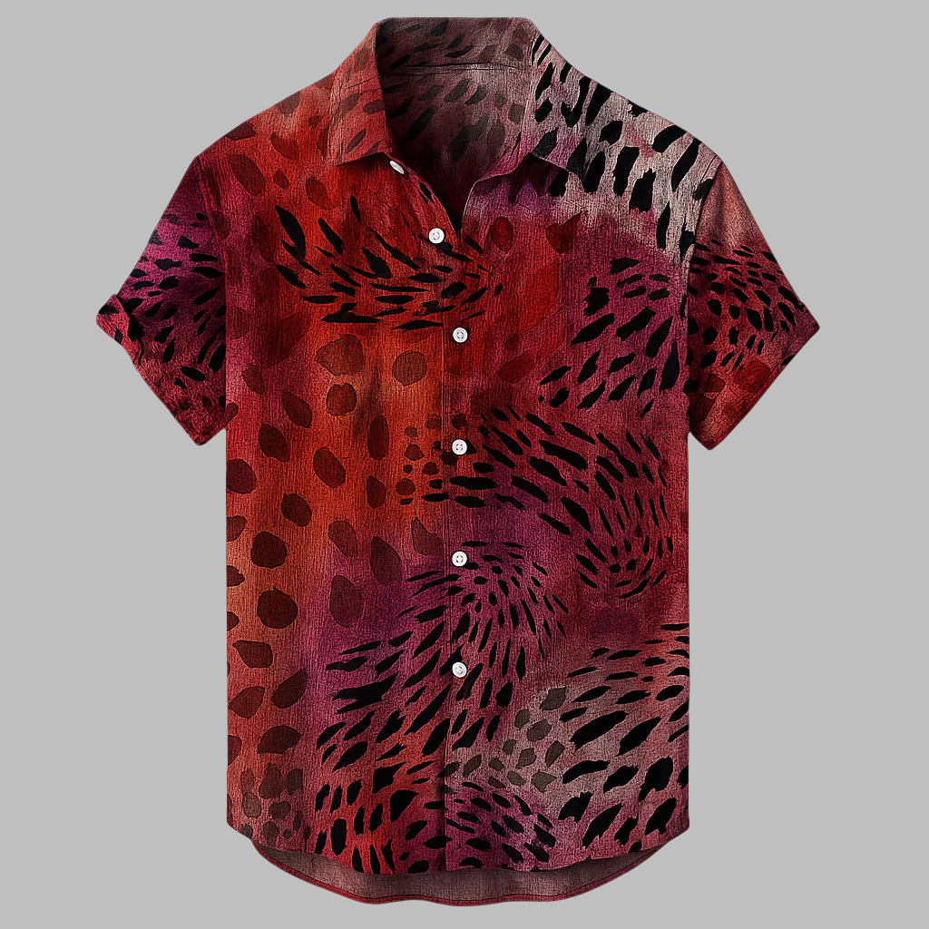 Camicia Tribale da Uomo in Lino Stile Street Casual