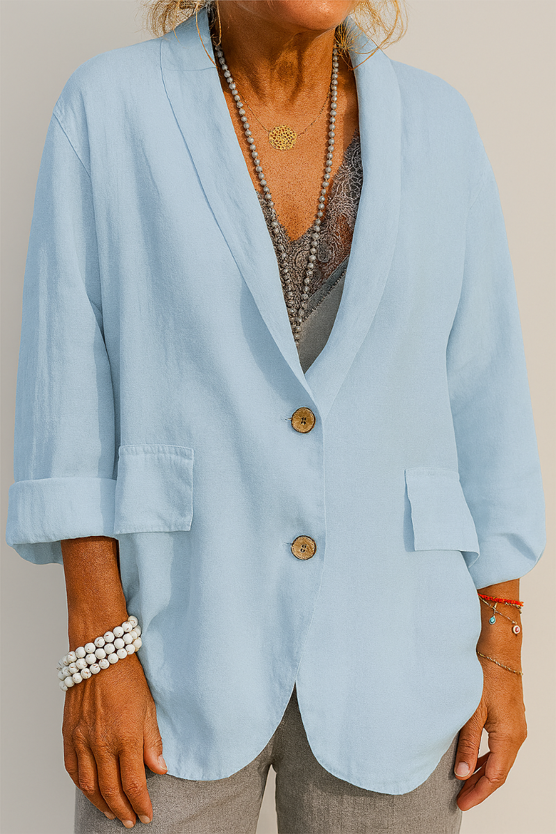 Blazer in lino da donna dal taglio rilassato