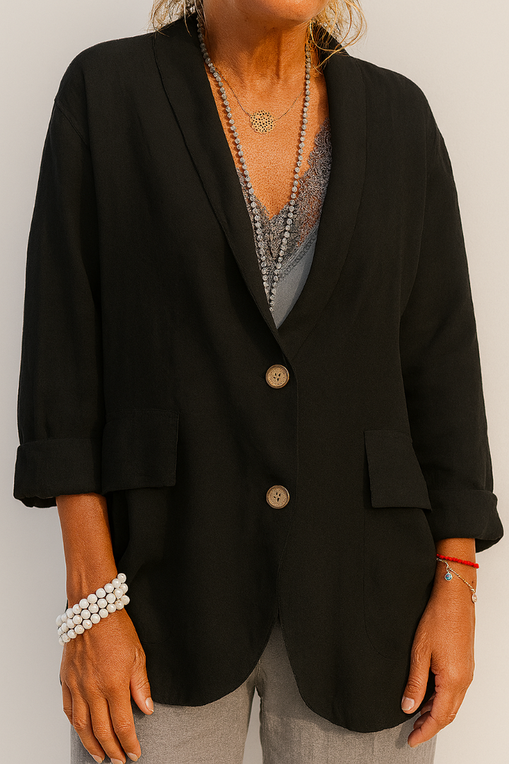 Blazer in lino da donna dal taglio rilassato