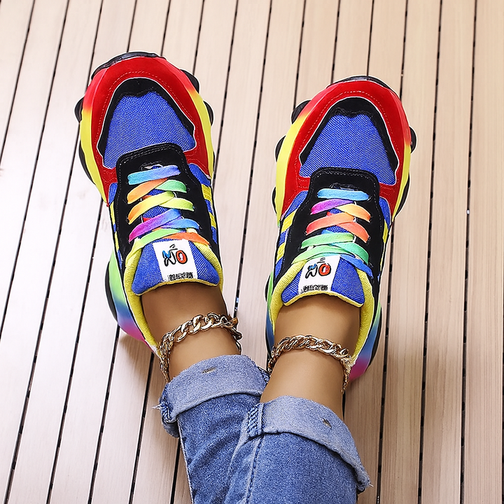 Scarpe da ginnastica casual colorate con piattaforma